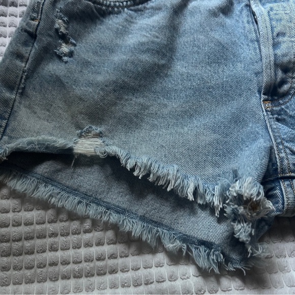 Agolde Jaden Fray Hem Button Fly Denim Shorts Women 30 - Picture 4 of 14